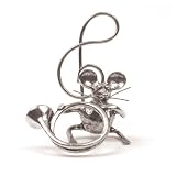 Figurine en �tain souris cor de chasse
