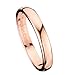 3mm Thin Rose Gold Plated Ring Tungsten Carbide Wedding Band