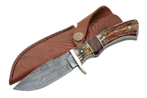 Damascus Steel Game Skinner Stag Handles On Sale