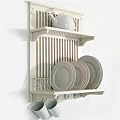 NOVEL - Kitchen Plate, Bowl, Cup Display / Wall Rack - Buttermilk