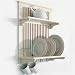 NOVEL - Kitchen Plate, Bowl, Cup Display / Wall Rack - Buttermilk