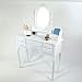 Frisiertisch DAYTON, antik-wei�, 7 Schubladen, inkl. Hocker