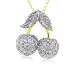 10K White and Yellow Gold 0.18 Carat Diamond Pendant with 18 Chain