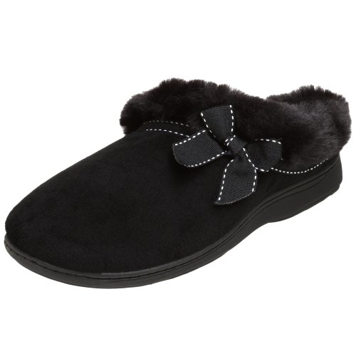 Click here to buy Dearfoams Ladies Microfiber Velour Slipper by Dearfoams.