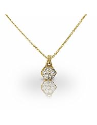 14KT Yellow Gold Gorgeous Diamond Flower Pendant with Rope Detailing and Milgrain accents. 3/8 CTW