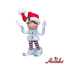 5" White Shimmermint Twist Elf By Annalee