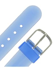 14mm Jelly Clear Blue Silicone Rubber Watch Band