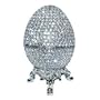 Faberge Egg Box Platinum Colored Swarovski Crystals, Silver Jewelry Box with Ring Insert, Pill Box, Trinket Box, Certificate of Authenticity