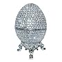 Faberge Platinum Colored Swarovski Crystals Egg Box with Jewelry Ring Insert Pill Box FREE SHIP!