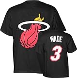 Dwyane Wade Black Majestic Player Name and Number Miami Heat T-Shirt - X-Large
