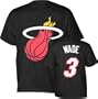 Dwyane Wade Black Majestic Player Name and Number Miami Heat T-Shirt