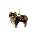 pomeranian11 - 14K Yellow Gold Enamel Dog Charm Pomeranian