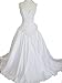 White Sweetheart Sequined Short Sleeve Bridal Gown Wedding Dress, Size 6-8, FL38