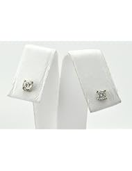 14K White Gold Diamond Screw Back Stud Earrings