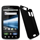 Black Rubberized Snap-On Hard Back Cover Case Cover for Motorola Atrix 4G P ....