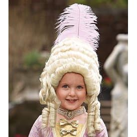 marie antoinette wig with plume child costume accessory