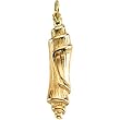 14K Yellow Gold Mezuzah Pendant - 30.00x7.75mm