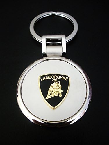 Lamborghini Brushed Chrome &amp; Silver Keyring