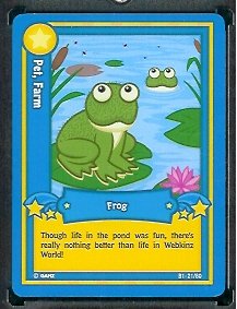 Ganz WebKinz Trading Card #21 Frog - Mint Condition - Shipped in Protective Case!