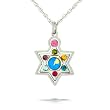 Multicolor Star of David Necklace #2304M