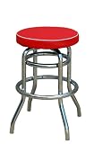 Retro Backless Barstool, RED, 24