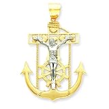 14k Two-tone Mariners Cross Pendant