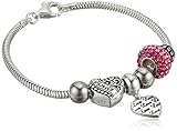 Sterling Silver “Love” and “Family” Charm Bracelet, 7.5″ thumbnail