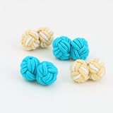 lemon chiffon white,cyan popular Cufflinks with Gift Box discount gift Y&G Ten pair of Silk Cufflinks C7169