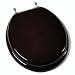 Comfort Seats C1B1R-18BN Designer Solid Wood Toilet Seat with PVD Brushed Nickel Hinges, Round, Dark Brown