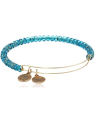 Alex and Ani "Edens Equinox" Luminary Expandable Wire Aqua Bangle Bracelet, 7.25"