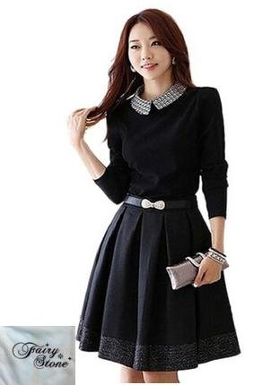 (フェアリー ストーン)Fairy Stone ワンピース レディース カジュアル フォーマル ドレス 結婚式 パーティー 二次会 長袖 おしゃれ かわいい セクシー チュニック スリム フィット 大きい サイズ 無地 ブラック ミニ ショート フリー オリジナルハンドタオルセット W-08