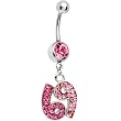 Pink Gem 69 Belly Ring