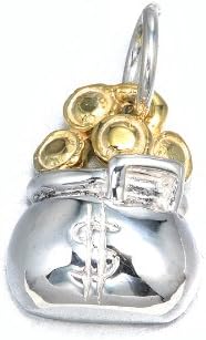 Sterling Silver Money Gold Pot Charm, Chain Not Included, Comes in a Free Gift Pouch.