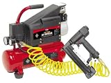 All Power America APC4004 1-1/2 Horsepower 115 PSI 2 Gallon Air Compressor With 18 Gauge Brad Nailer/Stapler & 25-Foot Coil Hose