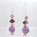 Faceted Amethyst Gemstone Bead Dangle Earrings with Gold Vermeil and Sterling Silver Accents, #9434
