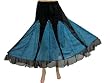 Bohemian Gypsy Skirt Georgette Black Blue Printed Long Length Skirts 36"