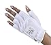 Lady Classic Women's Mesh Half Finger Golf Glove | Cabretta Leather Palm, Breathable Mesh Back, Flexible Grip, Long-Lasting with Removable Ball Marker – Left Hand/White/L