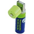 Energenie EG-BA-001 Wiederaufladbare AA-Batterien mit USB-Schnittstelle (Inhalt 2 St�ck)