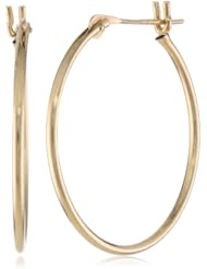 Klassics 10k Yellow Gold Hoop Earrings, (0.9" Diameter)