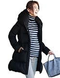Angeliebe エンジェリーベ エステル ニット ビッグ カラー ダウン ママ コート ＆ 3 WAY ケープ セット L ブラック
