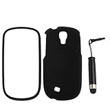 GTMax Black Hard Rubberized Snap On Case & FREE Universal Mini Black Stylus ....