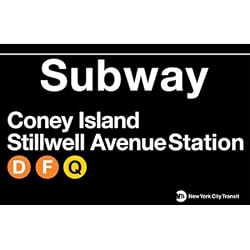 Coney Island Metal Subway Sign