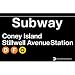 Coney Island Metal Subway Sign