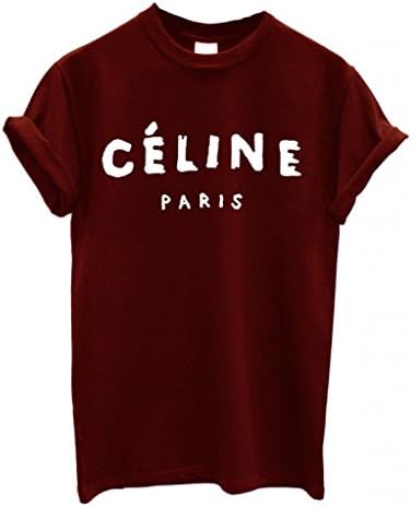 Celine Paris Tumblr Cool Unisex Men Women Maroon Top T-Shirt-Medium
