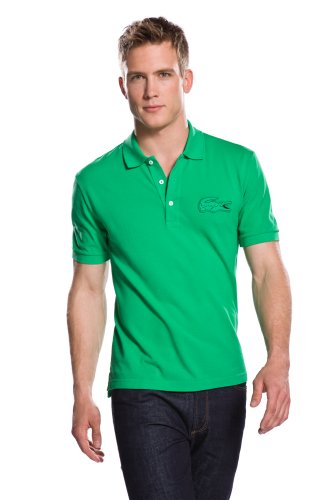 Short Sleeve Modern Fit Garment Washed Oversized Croc Pique Polo