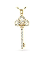 Bling Jewelry 50 Shades of Grey Inspired 14K Vermeil Fleur De Lis Necklace 18in