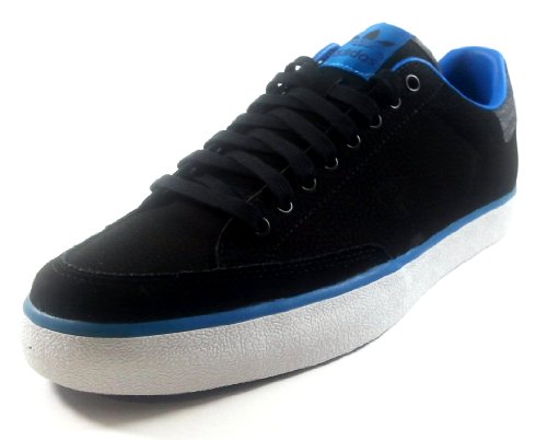 adidas gazelles -Adidas Originals Rod Laver Vulc Lo Men's Retro Sneaker, Black/Black/Blue Bird, 10 M US