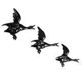 Black Wall-Hanging Flying Ducks