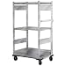 Equipto 4583D V-Grip 3-Shelf Wire Shelving Cart with Heavy Duty Casters, 18 Gauge Steel, 800 lbs Capacity, 36" W x 54" H x 18" D, Mirror Silver