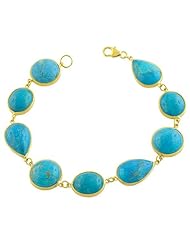 14 Karat Yellow Gold Howlite Bracelet (7.25 Inch)